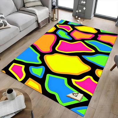 1PC Abstract Art Extra Large Non Slip Floor Carpet, Office, Family, Bedroom Large Area Rug Indoor Rugs, Vibrant Colors