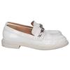 CHANEL G37430 Metal Logo Patent Leather Loafers shoes 37C whiteUsed
