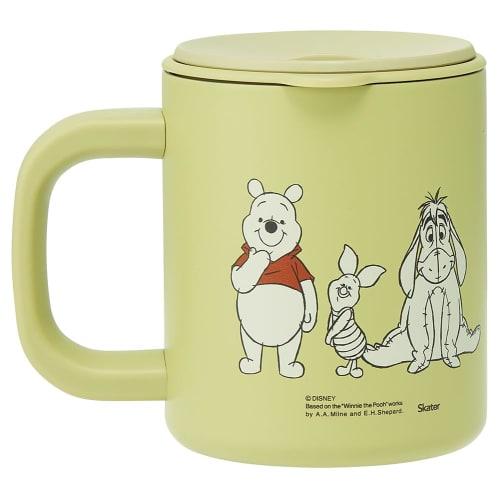 Skater Stainless Steel Mug with Lid, Vacuum Insulated, Double-Layered Wall, Disney Winnie the Pooh Design, Muted Colors, 330ml, STMG4N-A