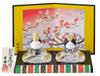 Hina Bemalte Flache Kaiser und Kaiserin für Hinamatsuri Pfirsich Innenpuppen, Glas, Sitzend, Ausstellungsstück, Set, Kompakt, (Mädchenfestival), Festival,