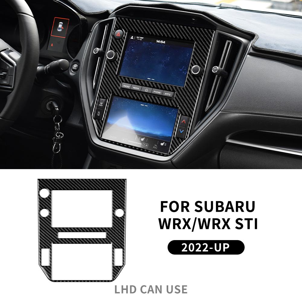 Real Soft Carbon Fiber For Subaru WRX/ WRX STI   2024 Car Central Navigation Frame Panel Sticker LHD Trim Accessories