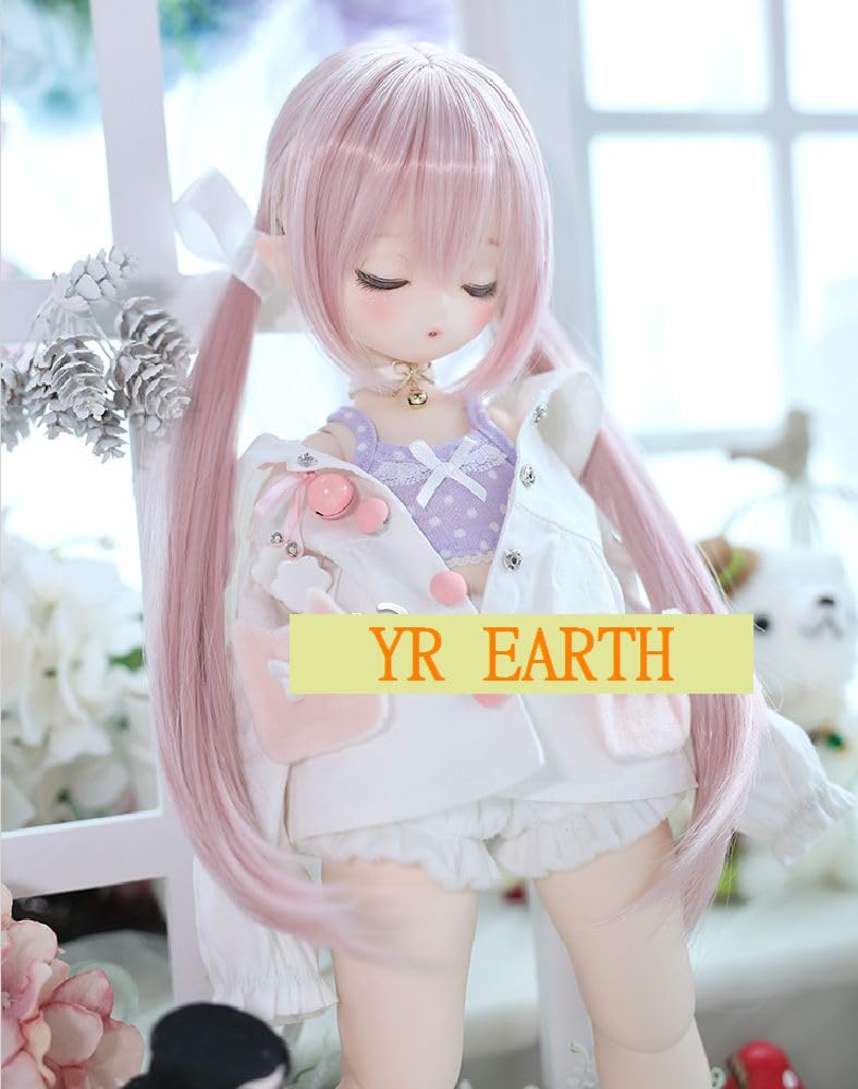Heat-resistant wig for dolls ST178 Twin tail 13 doll compatible wig Pale pink