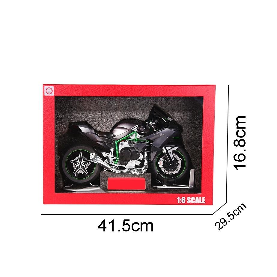 Gift Box Spray 1/6 Scale Kawasaki H2R H2 Racing Motorcycle Alloy Diecast Model Car Collections Hobby Decoration Gifts with Husband Boy