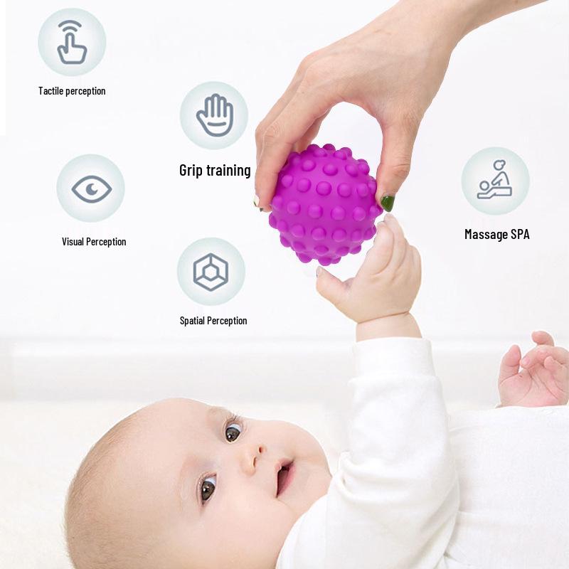 Soft Baby Grip & Touch Rubber Ball: Educational Tactile Toy for Water Play