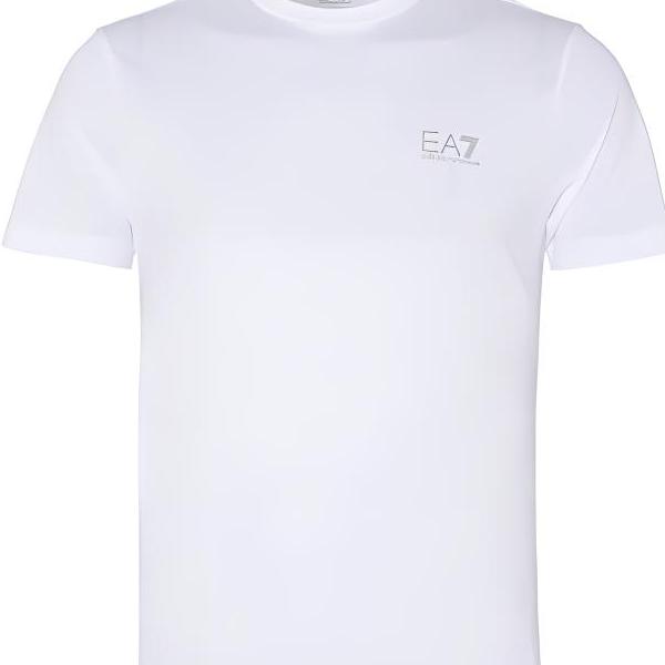 Emporio Armani EA7 Letter Logo Casual Round Neck Short Sleeve T-Shirt Men Tops White 8NPT51-PJM9Z-0100