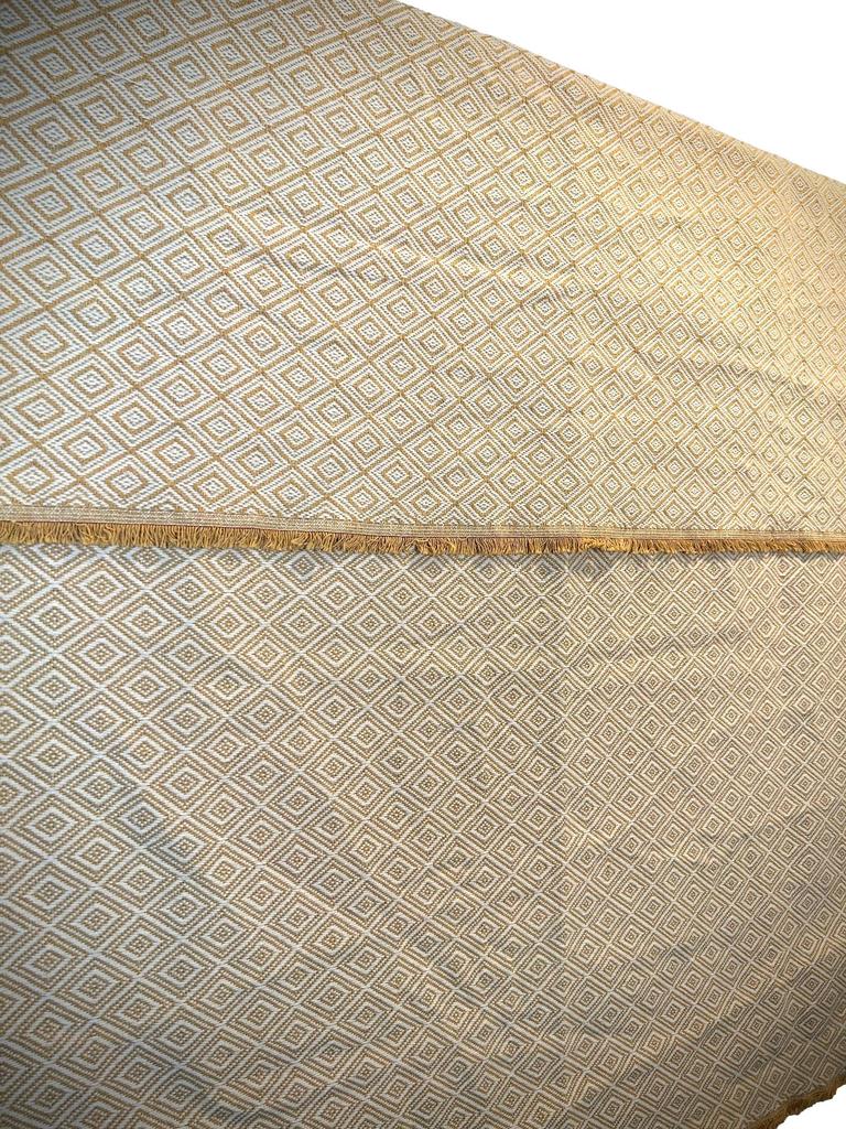 Thick Jacquard Diamond Fabric Ethnic Ortega Native American Craft Handmade Diamond Reversible Scraps, Pattern, Supplies, Pattern, (Beige, 2m)