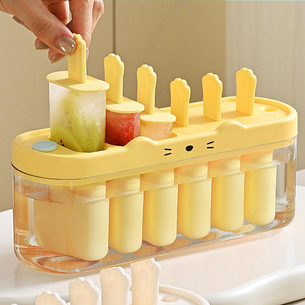 Pop Stick Maker Mold Popsicles Molds 6 Cavity Popsicles Molds Silicone Popsicles Maker Mold Ice Pop Molds Popsicles Sticks