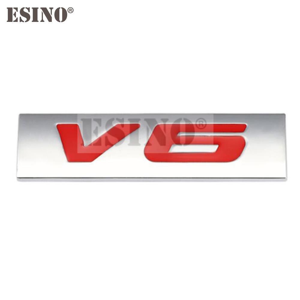 Car Styling 3D V6 V8 4 x 4 Logo Metal Zinc Alloy Car Sticker Badge Body Rear Trunk Adhesive Decal Emblem
