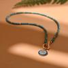 Boho Style Evil Eye Charm Pendant 4mm Beads Beads Chain Necklace Colorful Stone Choker  Daily Wear