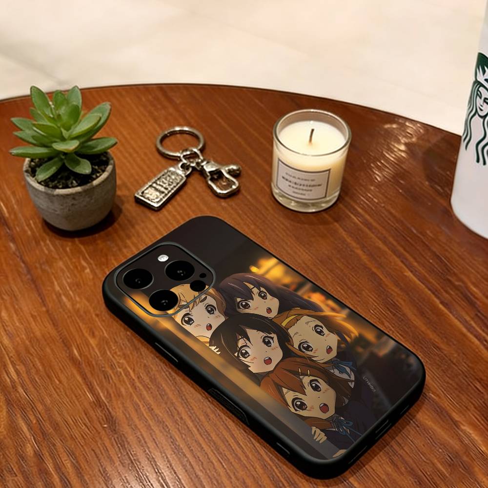 K-ON Phone Case For iPhone 17,16,15,14,13,12,11 Plus,Pro Max,XS,Soft Silicone Black Cover