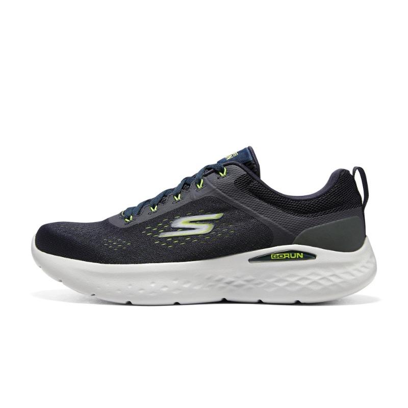 Skechers Go Run Lite Men Cushioned Wear Resistant Low Top Running Shoes Black Yellow 220894-NVLM 42.5
