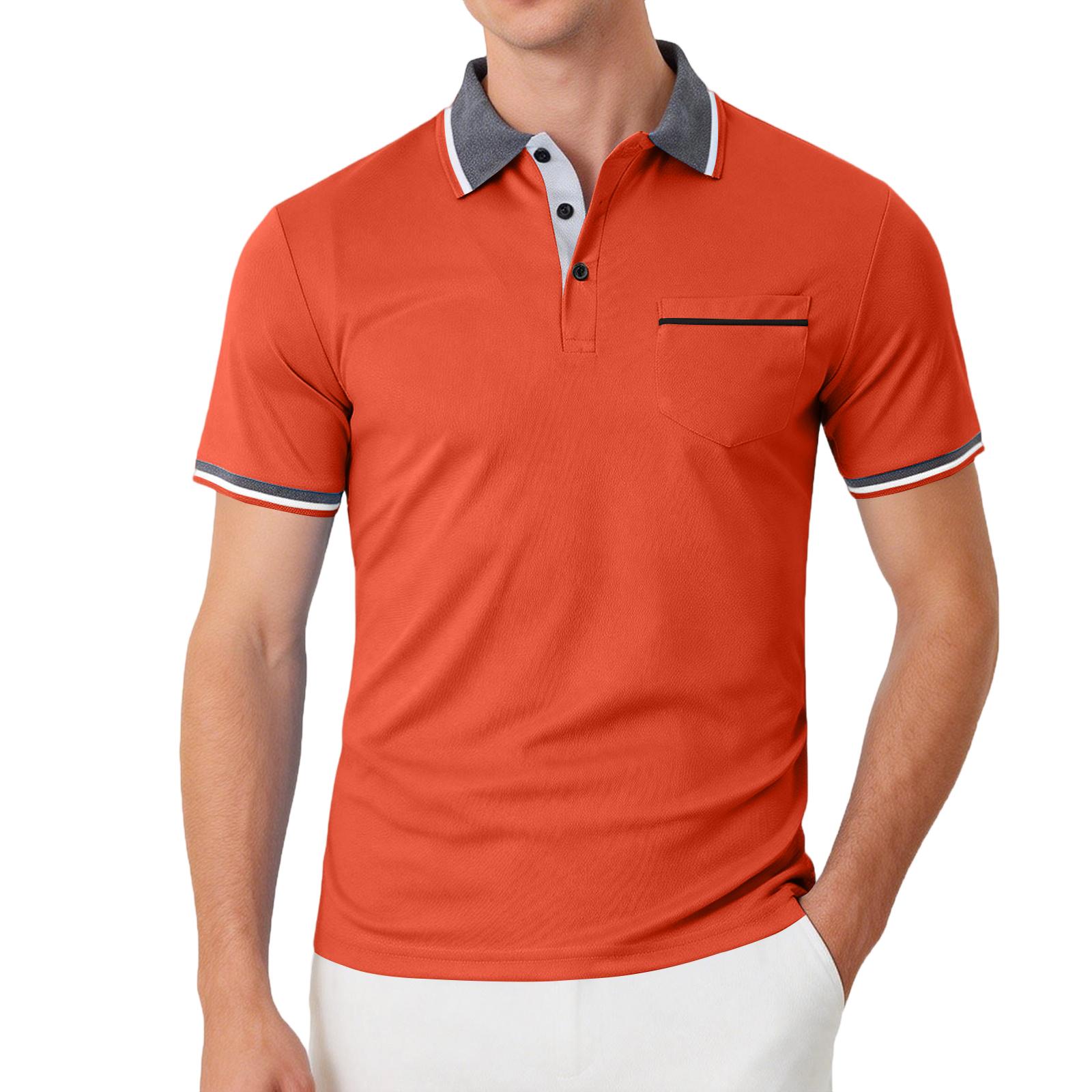Men s Casual Short-sleeved Cool And Breathable Fashionable Collarless Shirt XXL