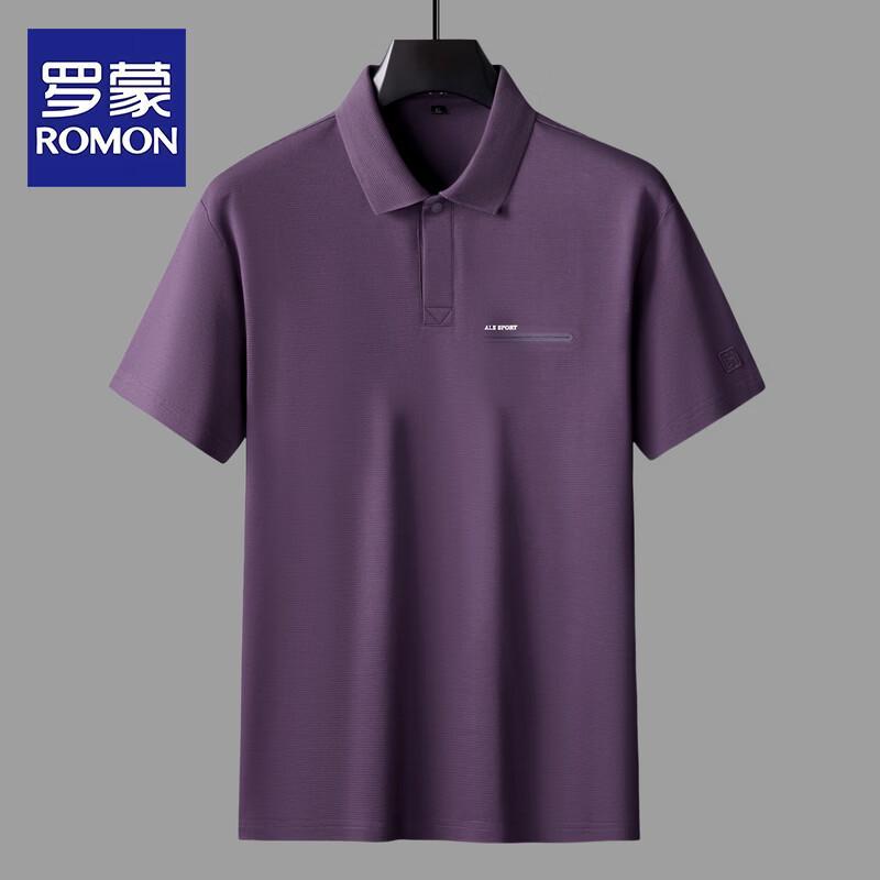 ROMON Men's Plus Size Breathable Short Sleeve Polo Shirt