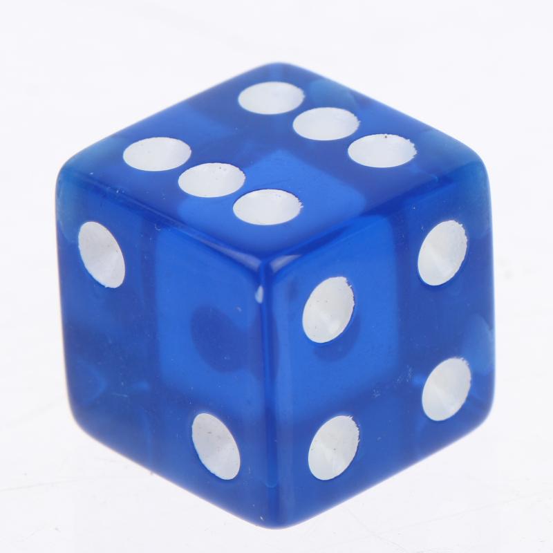 Acrylic Dice 10Pcs Transparent Color Square Corner White Dot Small Size Portable Dice for Travel Camping Outdoor Board Game Activities