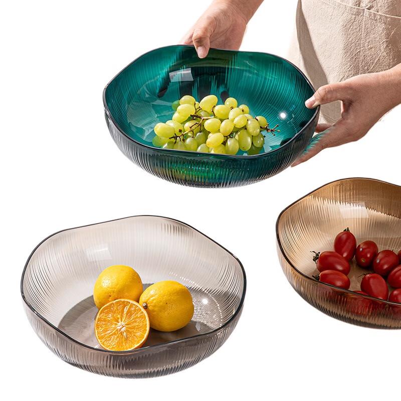 

Елегантна миска для фруктів та закусок з імітації скла PET з мереживним краєм