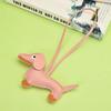 Custom Leather Keychain Cute Sausage Dog Laser Personalize Number Cartoon Puppy Kering Car Key Chain Ring for Couple