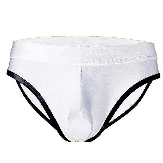 Sexy Men Elephant Nose Open Penis Pouch Briefs Mid Rise Breathable Underwear