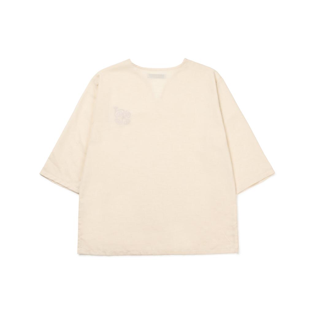 BUFOTOX Spiral V-Neck Shirt Ivory