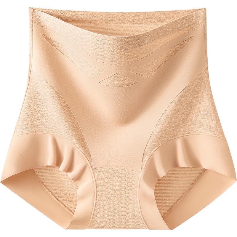 Large Size Women Spring and Summer New Anti Bacterial Crotch High Waist Belly Non - Scratch Hip Plastic Triangle Briefs