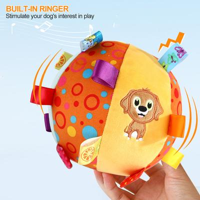 Interaktives Hundespielzeug mit Ball zum Kauen, Training zum Dekomprimieren, bissfest, Hundespielzeug mit Plüschgriff und Glöckchen, Heimtierbedarf