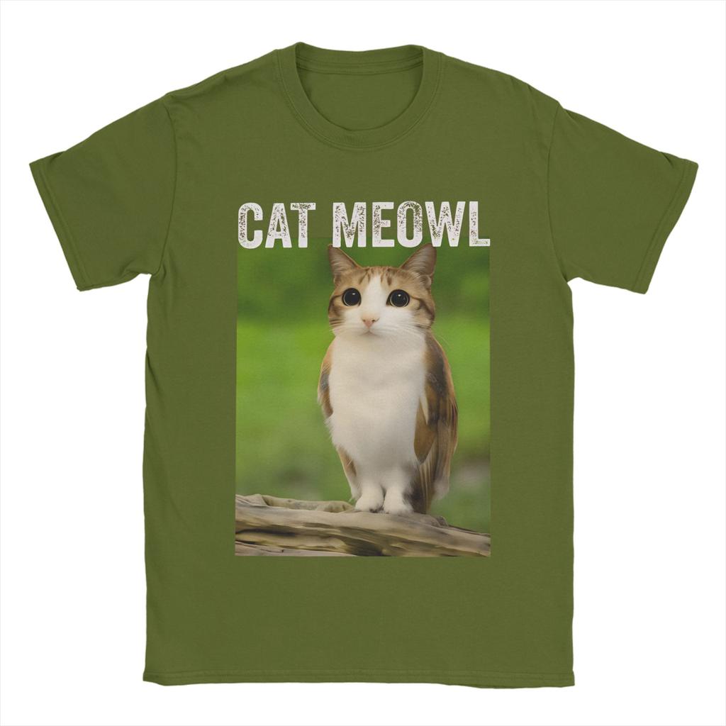 Cat Meowl Cat Owl For Animal And Pet Owners T Shirt Summer Harajuku TShirts Men 100 Cotton Comfortable Oversize Clothes Tshirt