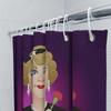 Vintage Woman Shower Curtain Retro Portrait Floral Pattern Bathroom Decor Home Artistic Design Unique Wall Hanging Tapestry