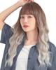 AQUADOLL Long Wig, Outward Curly, Wave, Full Wig, Free Size, SMBxIWT. Smoky Brown X Icy White (wg333SMBxIWT)
