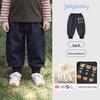 JELLYBABY Boys' Cartoon Bear Denim Jogger Jeans
