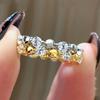 3mm Full Moissanite Row Ring for Women   Copper18K Gold Plated Stackable Ring Engagement Wedding Bands Jewelry Gift