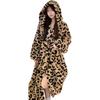 [BURAKUME] Filt för Vår, Höst, Vinter, Hemkläder, Dam, Lång Pyjamas, Leopardsmönster, Loungekläder, Tjock, Söt, Köldskydd, Varm,