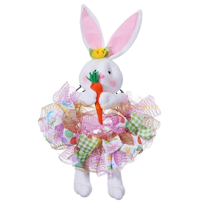 

Святкова Великодня Кролик Квіти Обруч Вінок Підходить для Використання в Приміщенні та на Відкритому Повітрі