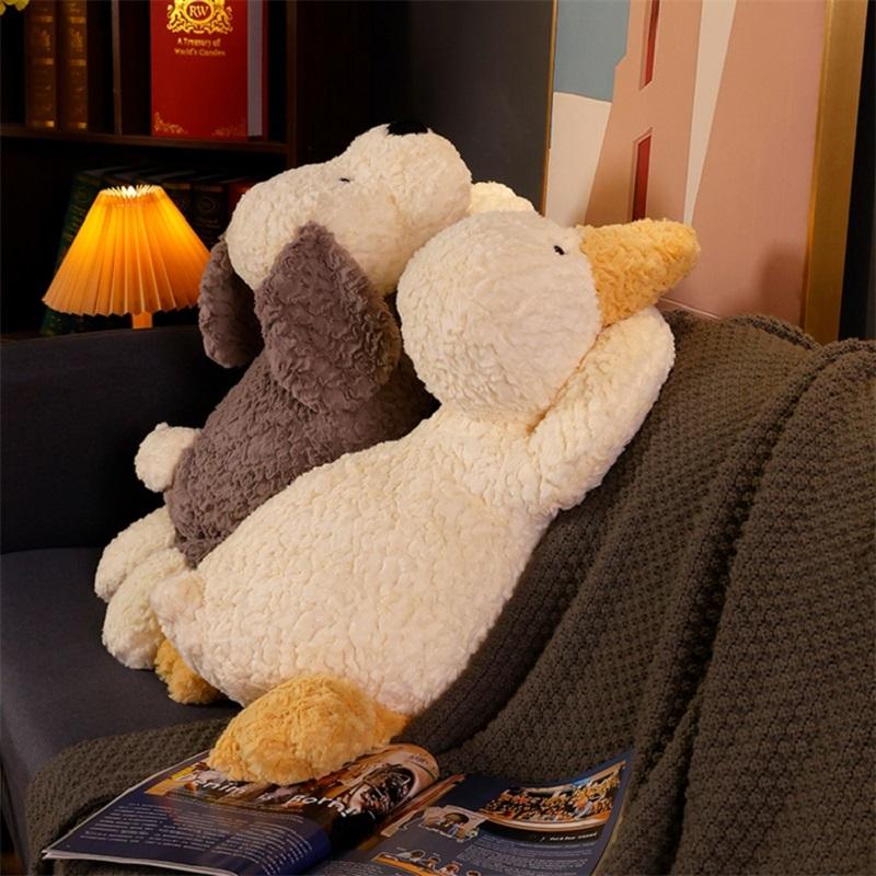 Cartoon Cute Lying Duck Doll Lying Dog Plush Pillow Plush Toy Home Decor Sofa Pillow Doll Kawaii Soft Toy Dog Girlfriend Gift