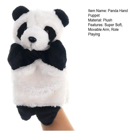 Panda Hand Puppet Plush Toy Super Soft Movable Arm Role Playing