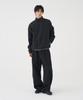 Basemoment Diagonal Cn Washed Zip-Up Jacket Black