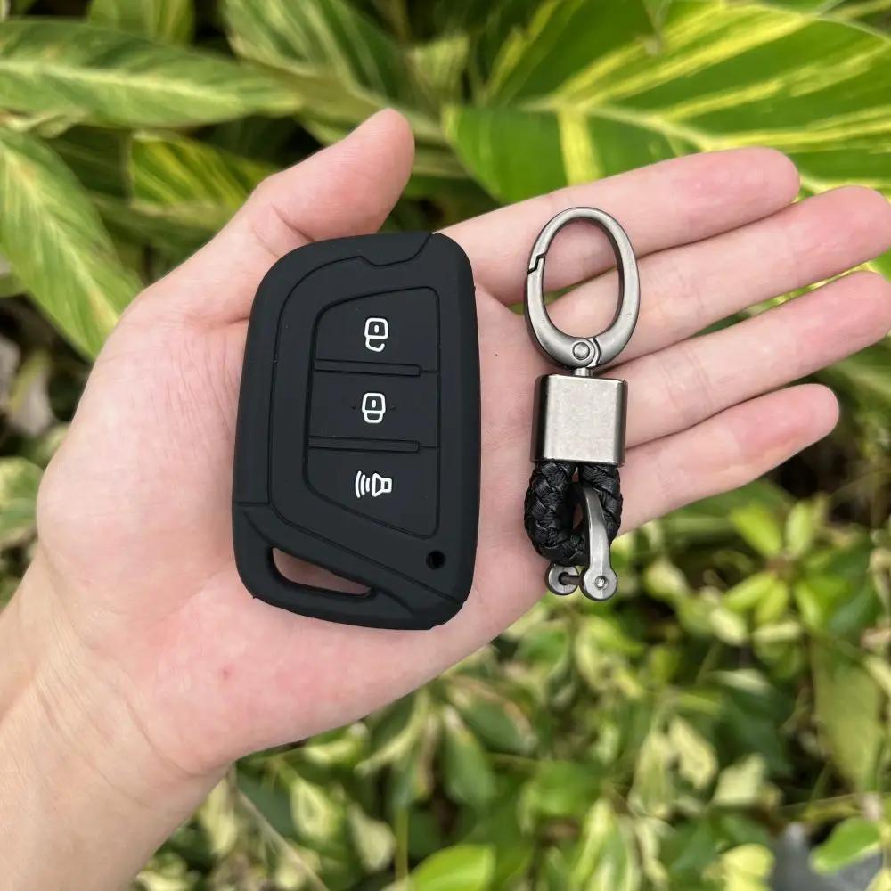 3 Buttons Silicone Car Fob Key Cover Case for JAC JIAYUE A5 X4 X7 IC5 IEV T50 S2 S3 S4 S5 S7 T8 Refine M6 Smart Remote Keychain