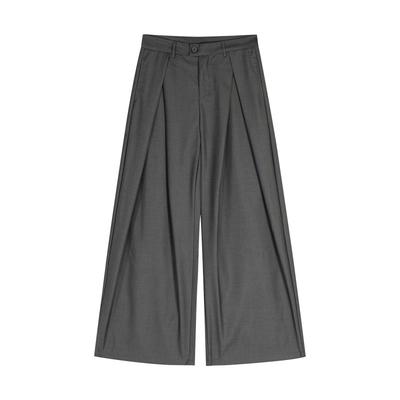 High-Waisted Wide-Leg Trousers Men Women Relaxed Fit Pleated Straight Pants Casual Chic Streetwear