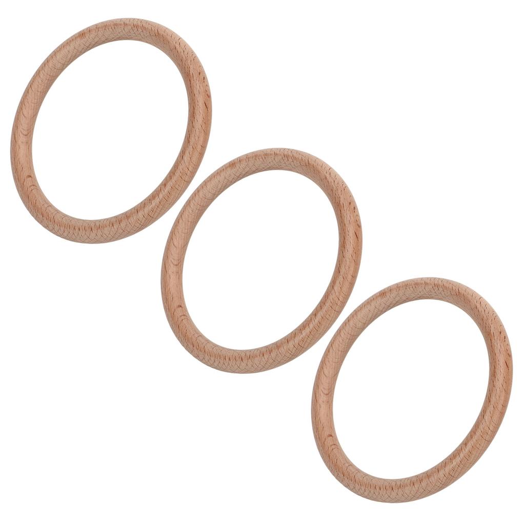 10 Pcs Wooden Rings Natural Grain Polished Smoothly Comfortable Touch Craft Wood Ring Pendant 10cm 3.9in