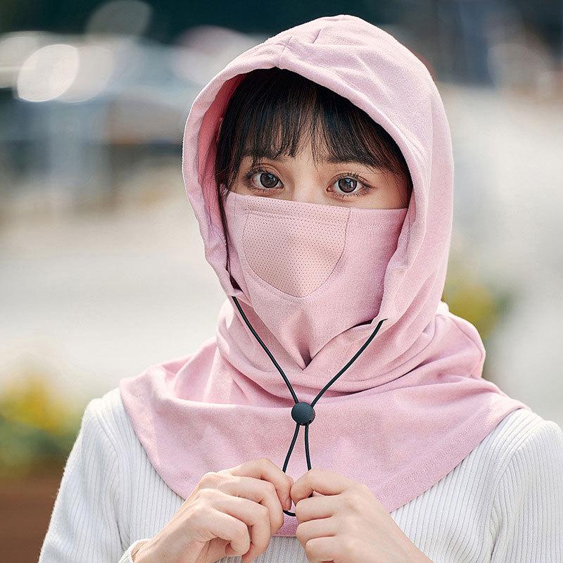 Men's Winter Windproof Cycling Hat with Warm Mask, Earmuffs, and Neck Cover - Thick Cotton Lei Feng Style