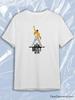 TeeSensation White Crew Neck Short Sleeve T-Shirt with Freddie Mercury Yellow Jacket The Show Must Go On Print