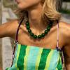 Retro Rund Perlekæde Slikfarvet Akryl Kvinde Choker Glasperler Farverig Kraveben Kæde Delikate Vedhæng