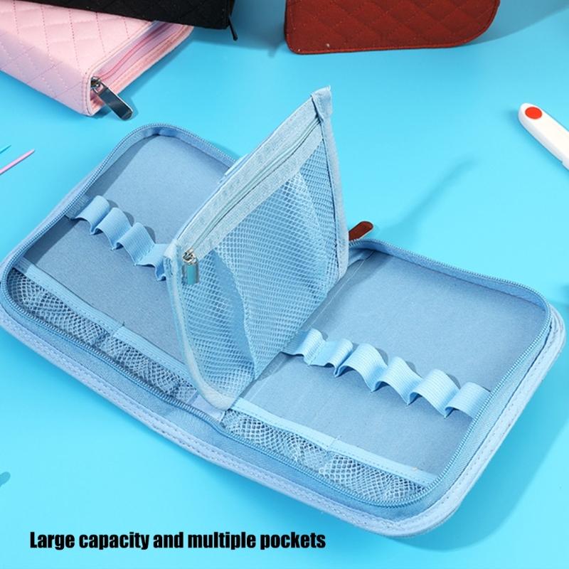 Crochet Hook Case Empty Crochet Needle Organiser Storage Bag for Crochet Hook Knitting Sewing Supply Crochet Accessories