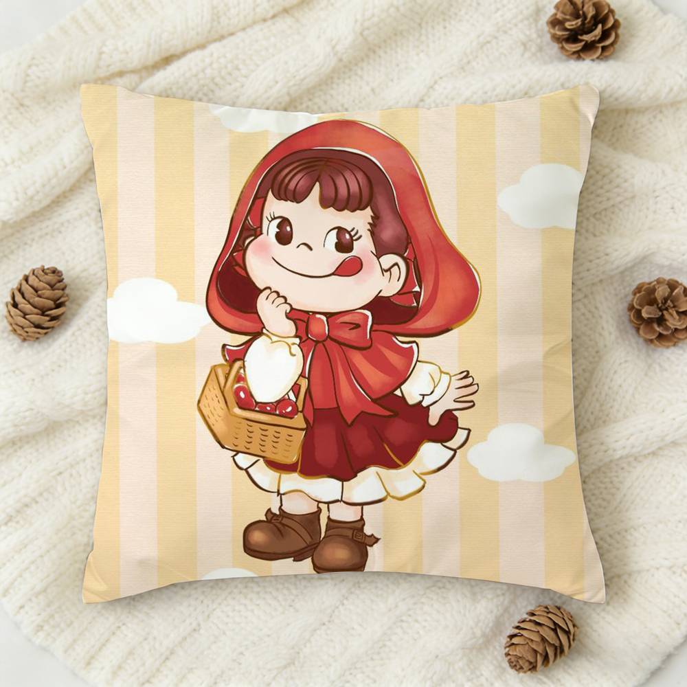 FFujiya candy logo Doublesided Printed Square Decorative Cushion Cover for Sofa Living Room Home Decor