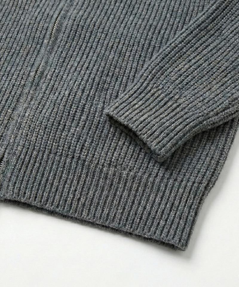 Underoff Crop Knit Zip-Up Cardigan Dark Red