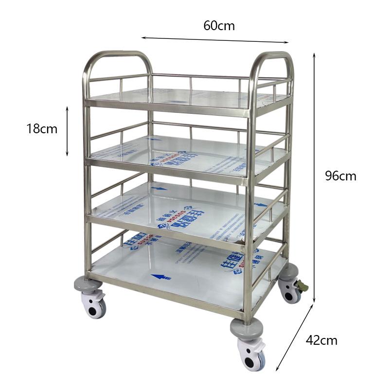 304 Stainless Steel Multi-Layer Cart with Silent Wheels - Anti-Collision, Multi-Functional Storage Trolley