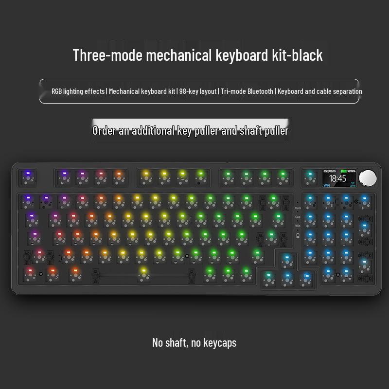 Multi-Size Wireless Bluetooth Mechanical Keyboard Kit with RGB, Customizable and Three-Mode Connectivity