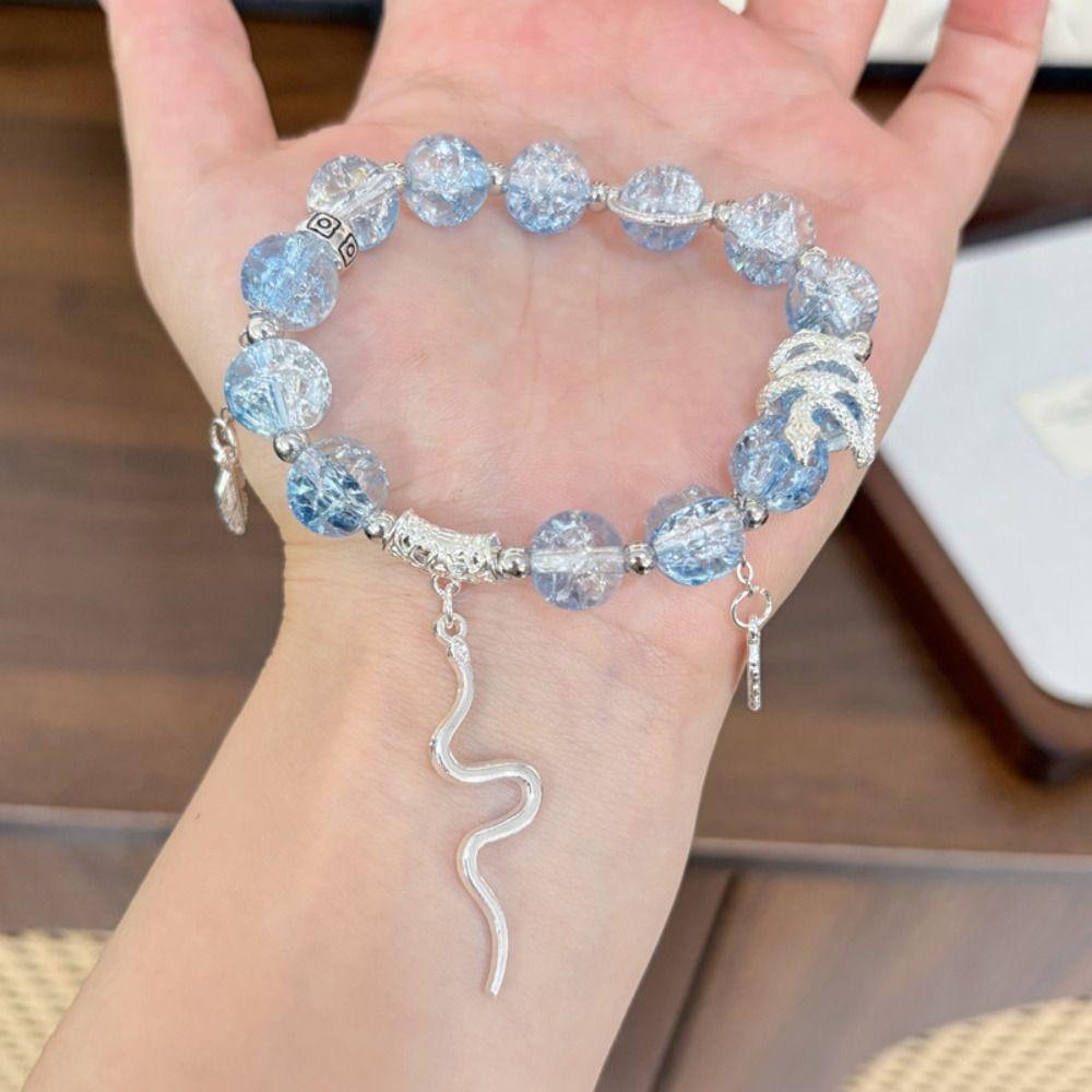 Crystal Beads Beaded Bracelet Fantasy Blue Tassel Bracelet New Star Chain Bracelet Jewelry Gifts