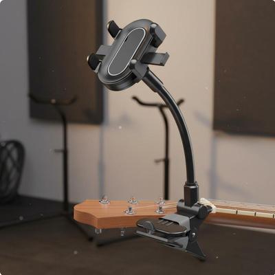 Guitar Headstock Phone Clamp 360° Rotation Holder Hands Flexible Smartphone Stand for