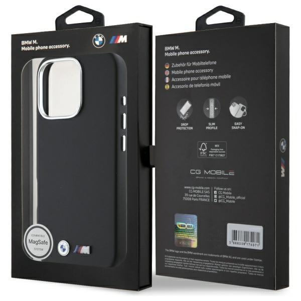 Bmw Bmhmp16L23Pmwk Iphone 16 Pro 6.3 Czarny/Black Hardcase M Smooth Full Wrapped Metal Magsafe
