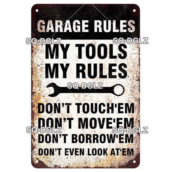 Retro Hot Rod Garage Metal Tin Sign Vintage Style Wall Door Decor for Man Cave Home Workshop