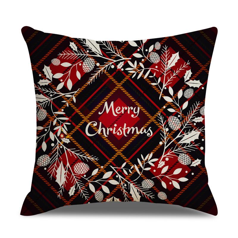Schottische Weihnachten Einseitige Leinen-Kissenhülle Wohnzimmer-Kissenhülle Bett-Kissenhülle Schlafzimmer-Kissenhülle